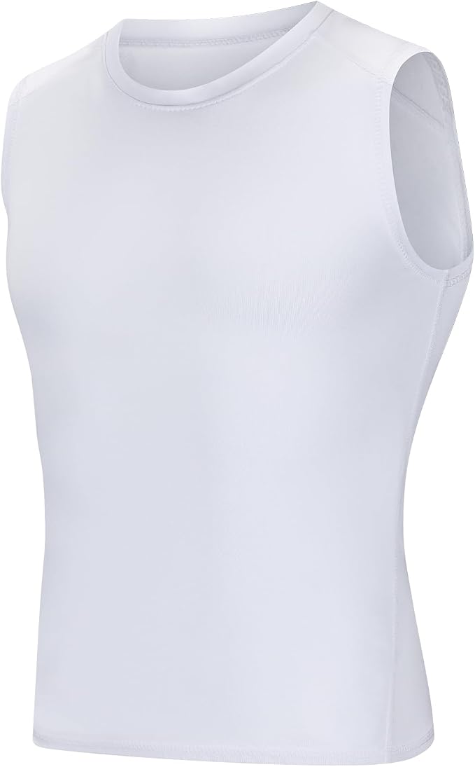 Youth Boys Sleeveless Compression Shirt Basketball Football Undershirt Quick Dry Kids Athletic Tank Tops for Workout