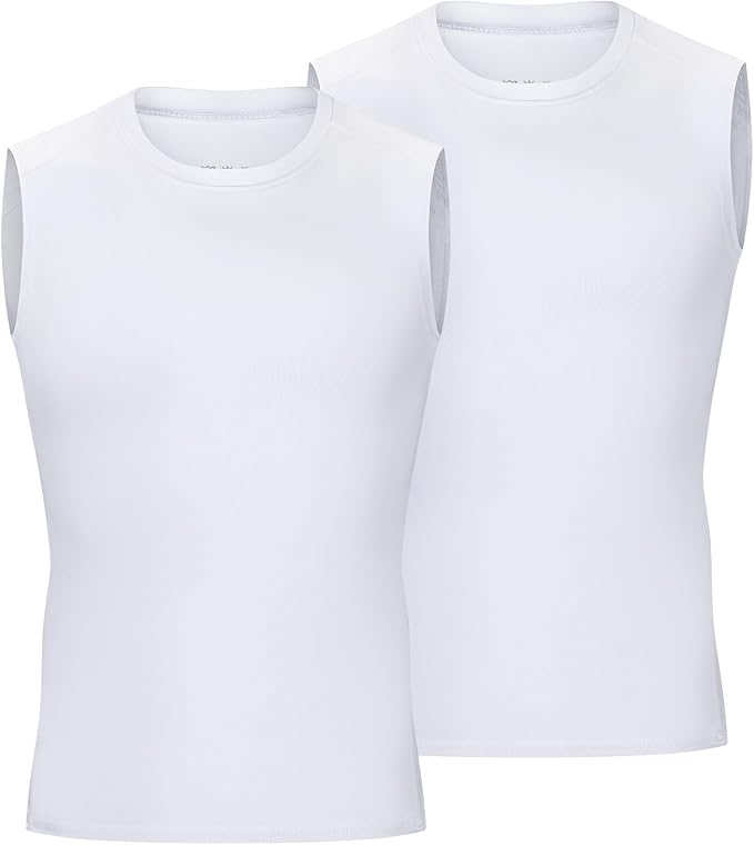 Youth Boys Sleeveless Compression Shirt Basketball Football Undershirt Quick Dry Kids Athletic Tank Tops for Workout