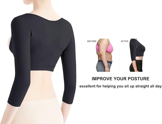 KSKshape Arm Shaper for Women Arm Compression Sleeves Post Surgical Slimming Sleeves Posture Corrector Tops Shapewear