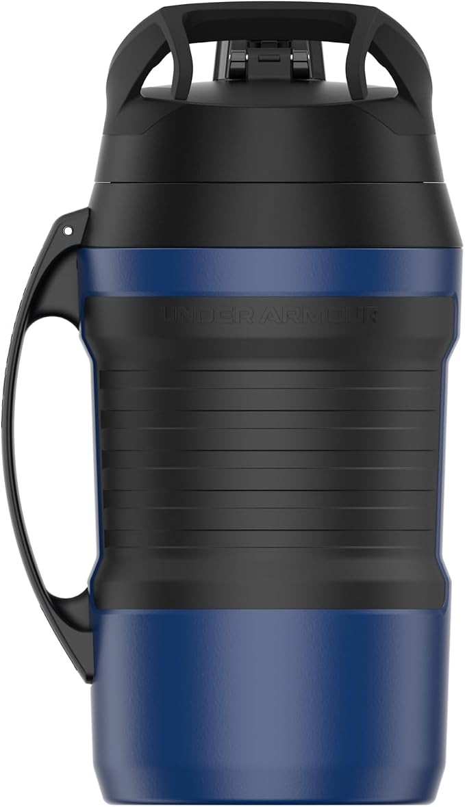 Under Armour Insulated Water Bottle with Handle & Fence Hook, Half Gallon Sports Water Jug, Leak-Resistant & BPA-Free for Baseball, Football & Gym - Royal/Black, 64oz