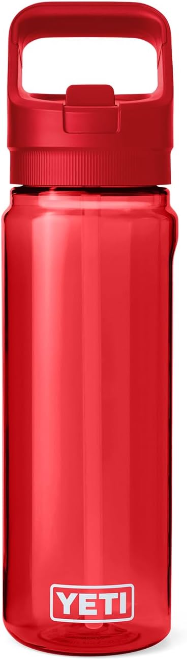 YETI Yonder 750 ml/25 oz Water Bottle with Yonder Straw Cap, Rescue Red
