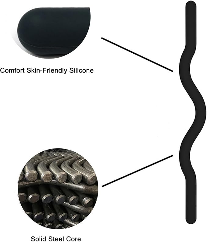 Weighted Workout EZ Curl Bar, Strength Training Bars, Soft Silicone Surface with Solid Steel Exercise Bar Barbell for Yoga, Pilates,Body Toning,and Strength Training
