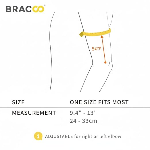 Bracoo Elbow Brace for Tendonitis Tennis Elbow Sleeve Wrap Support, Grey | Golfer's Compression Elbow for Men Women, Bursitis,Sprains, Strains, Sports Injury Recovery Joint, Arthritis Pain Relief,ES10