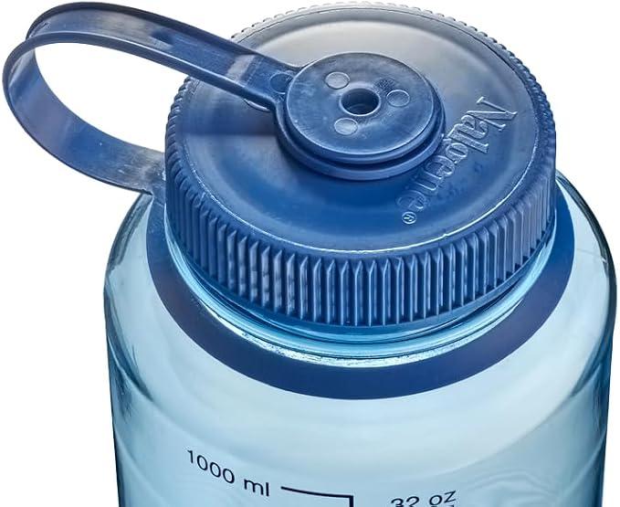 Nalgene 32 oz Wide Mouth Water Bottle | BPA-Free, Durable & Leak Proof, Lightweight Bottle for Hiking & Gym, Work-& Travel, Baby Blue (Pack of 6)