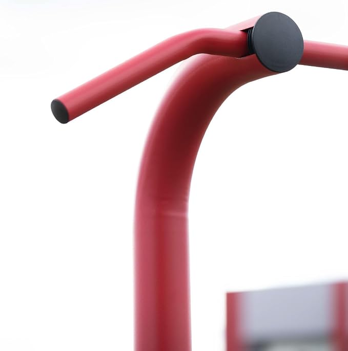 Titan Fitness Outdoor Power Tower, Red, 4-Stations-in-1, Pull-Up, Dip, Knee Raise, Push-Up Stations