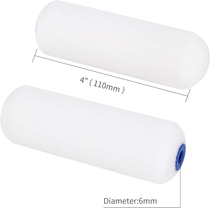 Mister Rui Mini Foam Paint Roller, 10 Pack, 4 Inch Small Paint Roller | High Density Mini Foam Rollers for Painting, Trim, Cabinets, Doors, Professional or DIY Use and Home Improvement