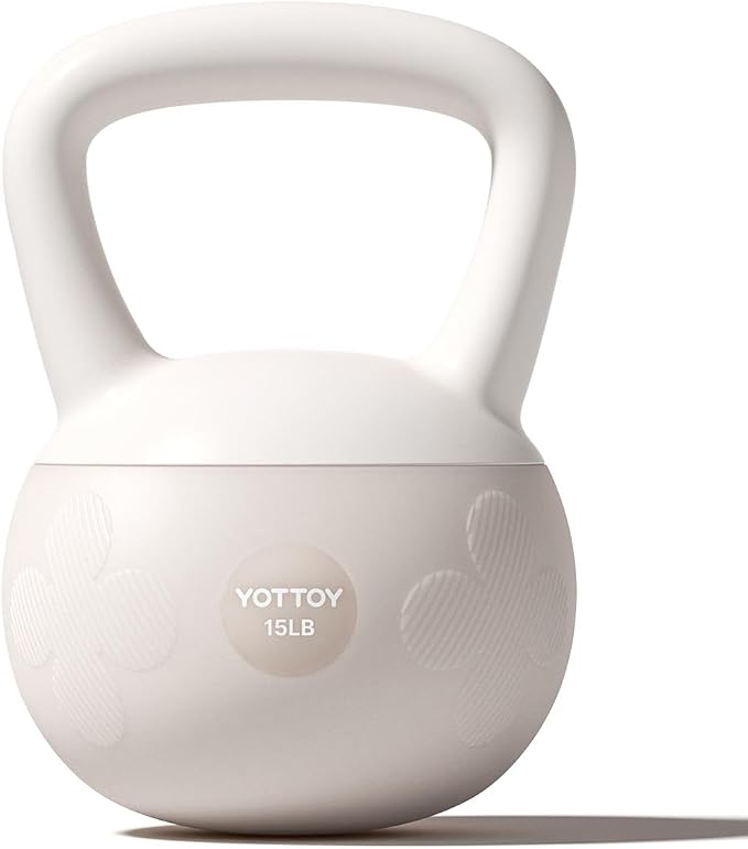 YOTTOY Soft Kettlebell for Home Workouts, Anti-Slip Wide Handle Strength Training Kettlebells, Cushioned Base for Safety - Ideal for Men, Women & Beginners