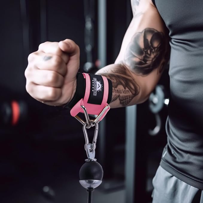 Wrist Cuffs for Cable Machines – Padded & Adjustable Straps for Lateral Raises, Tricep Pushdowns & Strength Training