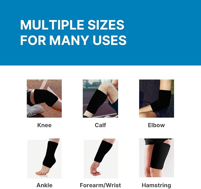 NatraCure Cold Therapy Compression Sleeve for Injuries & Pain Relief - Reusable Ice Sleeve for Arm, Forearm, Elbow, Wrist - Ice Sleeve Pack Wrap for Leg, Shin, Calf, Ankle, Foot - SM