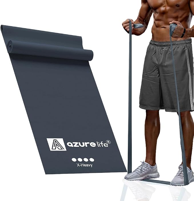 A AZURELIFE Professional Individual Exercise Resistance Bands, Single 5, 6,7 Ft or 8 Yards Elastic Bands, Non-Latex Stretch Bands for PT, Yoga, Pilates, Rehab, at-Home or The Gym Workouts