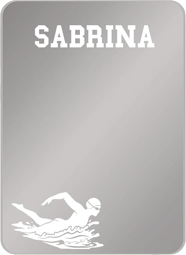 Personalized Sports Player Fan Team Club Locker Mirror Magnet – Back to School Decor, Colorful Magnetic Organizer Accessory for Gym, Home, Office & Refrigerator (Swimming Female Swimmer)
