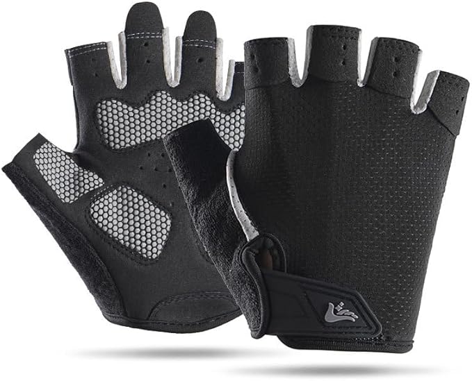 Womens Workout-Fingerless-Gloves with Anti-Slip Palm, Breathable-Grip-Sport-Gloves for Cycling Weightlifting Gym Sports Training