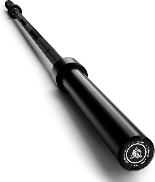 LIONSCOOL 7FT Olympic Barbell 2” Bar for Strength Training Weightlifting | 700/1000/1500lbs Weight Capacity, 2-Inch 40/45lbs Black, Silver, Red, Chrome Power Lifting, Squat, Deadlift, Presses, Row Bar