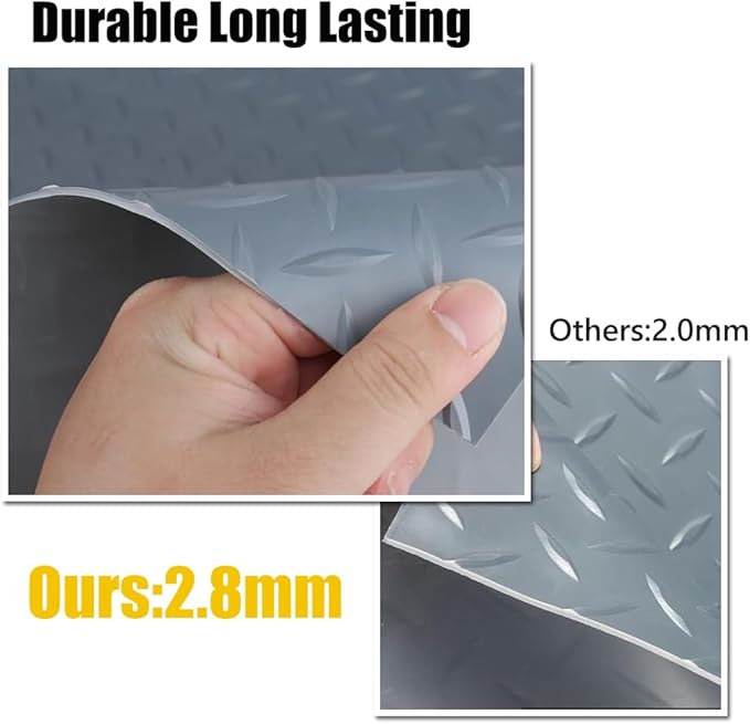 Garage Floor Mat, PVC Flooring Roll Thickened Garage Mats, Heavy Duty Parking Mat Waterproof Nonslip Floor Protector for Car, Trailer, SUV, Basement, Gym (Grey) (5 Feet x 28 Feet)