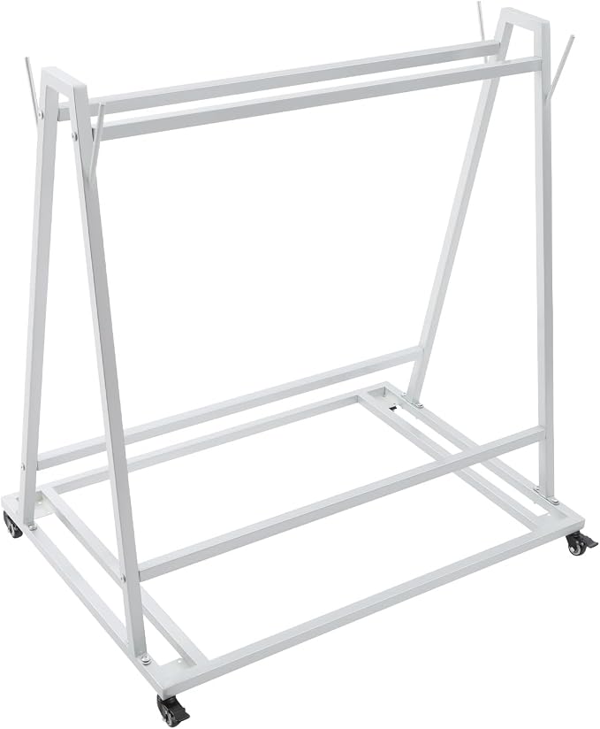 Floor Mat Drying Cart with Wheels, A-Shaped Heavy Duty Storage Rack, 100 Lbs Capacity for Gym, Yoga Studio, Home Use (Silver)