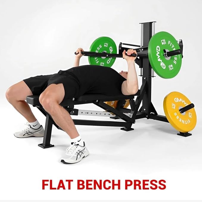 GMWD Chest Press Machine, Bench Press Machine with Independent Converging Arms, Adjustable Flat Incline Bench for Chest, AB Workouts, Shoulder Home Gym Equipment