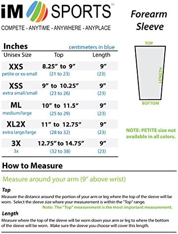 DROP SHOT Tennis Forearm Compression Sleeves + No Logos + U.S. Made - (single tennis forearm sleeve)