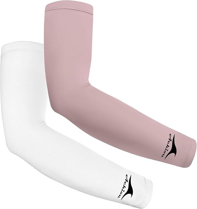 Achiou Volleyball Arm Sleeves for Women, Cooling Ice Silk Sun Sleeves Youth | Summer Ice Silk Compression Sleeves, UPF 50+ UV Protection, Perfect for Teen Girls & Women Outdoor Sports, Anti-slip Silicone