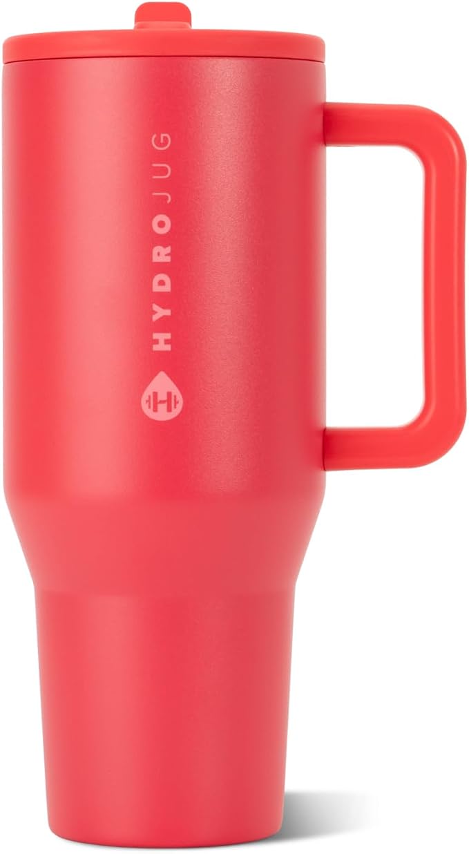 HydroJug Traveler 40oz, Insulated Tumbler with Handle & Straw, Fruit Punch