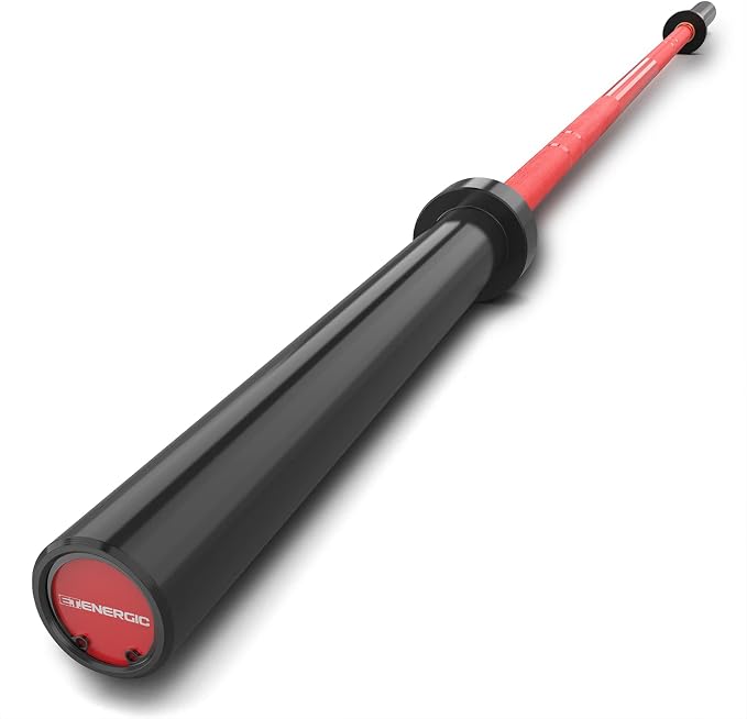 7FT Alloy Steel Olympic Barbell, 700LB 40LB | 30mm knurled grip bar with rotating sleeves, chrome finish, 2-inch plate fit, and 700LB capacity for home gym lifts