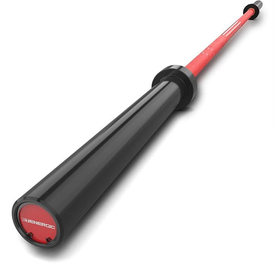 7FT Alloy Steel Olympic Barbell, 700LB 40LB | 30mm knurled grip bar with rotating sleeves, chrome finish, 2-inch plate fit, and 700LB capacity for home gym lifts