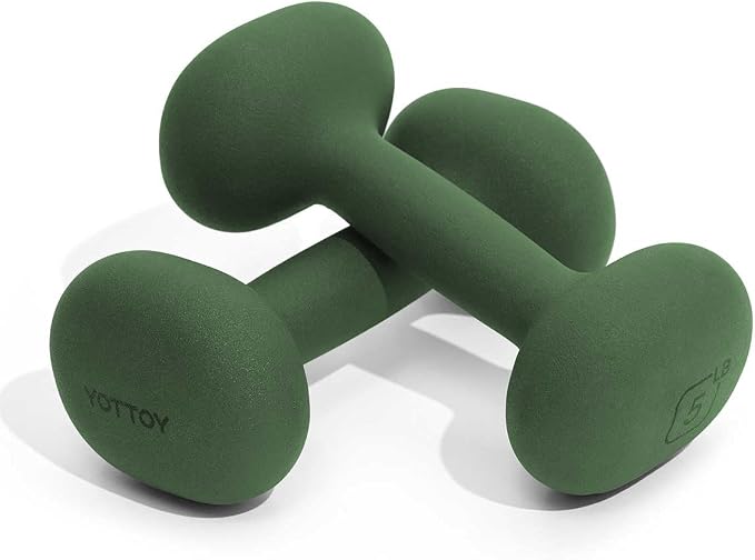 YOTTOY Dumbbell Set of 2,2-15 Pound Hand Weights for Women, Non-Slip Hand Weights for Home Gym, Strength Training, and Full-Body Workouts