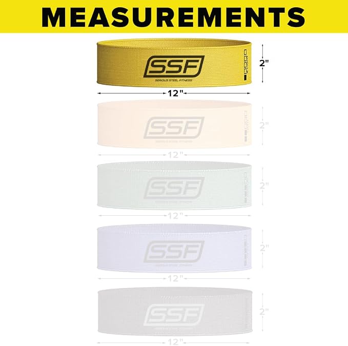 Fabric Mini Loop Non-Slip Resistance Band Set | Warm-Up, Physical Therapy, Glute Training, Speed and Agility Exercise Bands