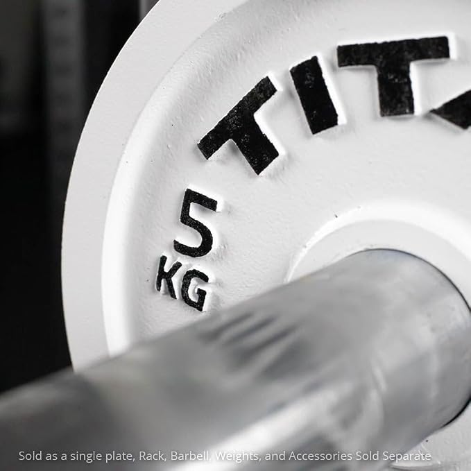 Titan Fitness Olympic Calibrated Steel Powerlifting Plates, Machine Precision Steel Discs