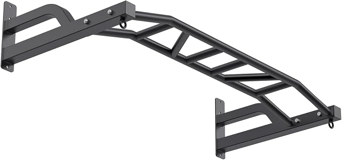 SELEWARE 48'' Heavy Duty Wall Mount Pull Up Bar with Cable Pulley System | Multi-function Chin up Bar with Cable Pulleys LAT Pulldown Attachments Heavy Bag Hanger for Home/Garage Gym Strength Training