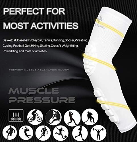 2PCS Padded Elbow Forearm Sleeves Compression Arm Protective Support