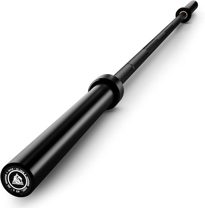 LIONSCOOL 7FT Olympic Barbell 2” Bar for Strength Training Weightlifting | 700/1000/1500lbs Weight Capacity, 2-Inch 40/45lbs Black, Silver, Red, Chrome Power Lifting, Squat, Deadlift, Presses, Row Bar