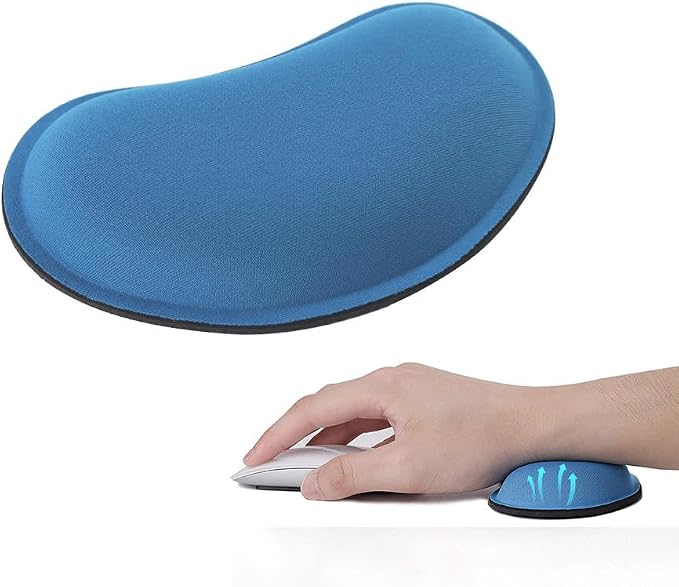 MXCOIRTP Wrist Rest for Mouse, Ergonomic Memory Foam Wrist Cushion Support Pad, Mouse Wrist Pad with Non-Slip Base for Typing Pain Relief, Office, Home, Gaming, Computer, Blue