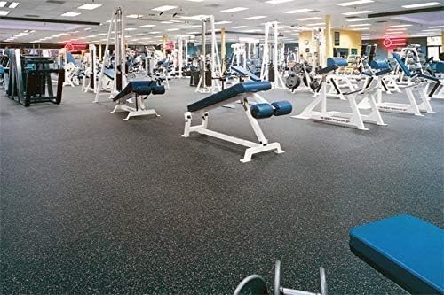 American Floor Mats 1/2in (12mm) Thick 10% Red 4' x 20' Heavy Duty Rubber Rolls, Protective Exercise Mats, Commercial Gym Flooring