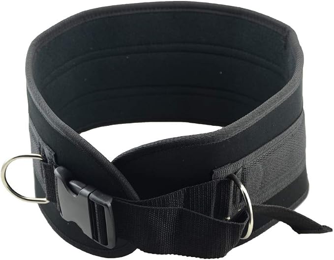 Pull-up Belt Weighted Dip Belt with Chain Double D-ring Weightlifting Back Support Strap Home Gym Equipment Waist Belt