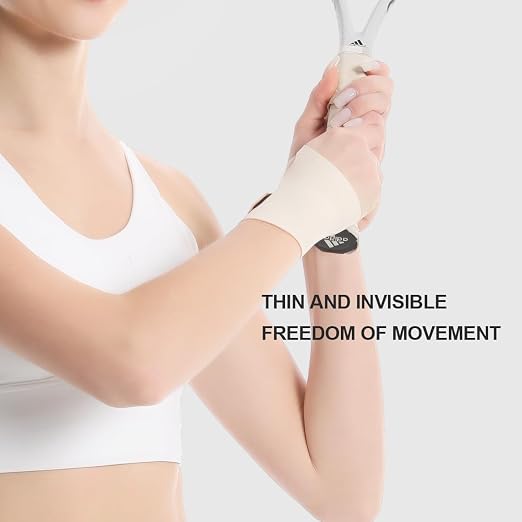 Wrist Brace Support for Carpal Tunnel Pain Relief, Ultra Thin Elastic for Tear, Ulnar Wrist wraps Repetitive Wrist Use Injury, Fit Left or Right Hand, Small and Medium Hands Sizes