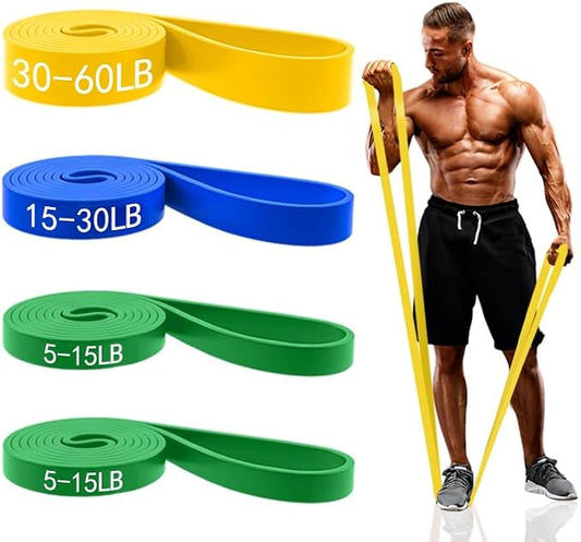 4PCS Resistance Bands for Working Out, Pull Up Assistance Bands Set | Latex Workout Bands for Men & Women, Exercise Bands Resistance for Body Stretching, Muscle Training and Physical Therapy