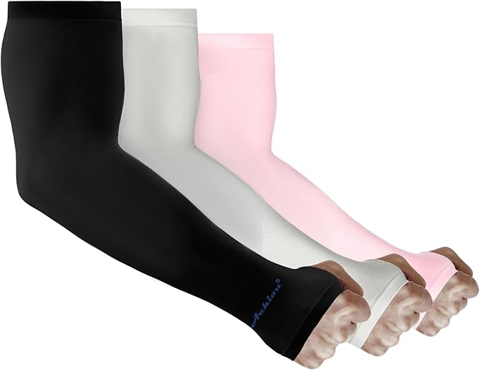 Achiou Arm Sleeves for Men Women, Sun Sleeves UV Protection Cooling Sports | Compression,Tattoo Sleeve Cover, Thumb Hole Design,Tattoo Cover Up, UPF 50+, Versatile Use for Basketball Football Volleyball