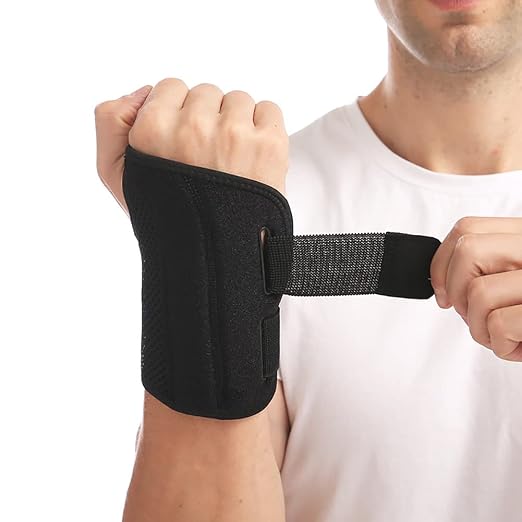 NuCamper Wrist Brace for Carpal Tunnel Night Wrist Support Left Hand Black | Wrist Splint for Men Women, Tendonitis Arthritis Pain Relief,Adjustable Compression Hand Braces, Sleeping, Office Work Typing