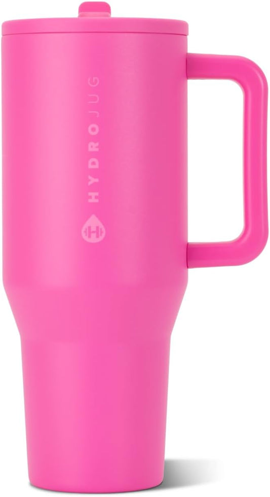 HydroJug Traveler 32oz, Insulated Tumbler with Handle & Straw, Razzle