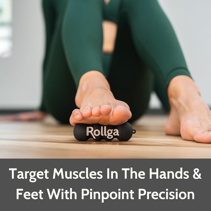 Micro - The Better Hand & Foot Roller for Plantar Fasciitis, Deep Tissue Massage, Physical Therapy, & Trigger Point Release. More Targeted Pressure Than A Lacrosse Ball. Solid Rubber.