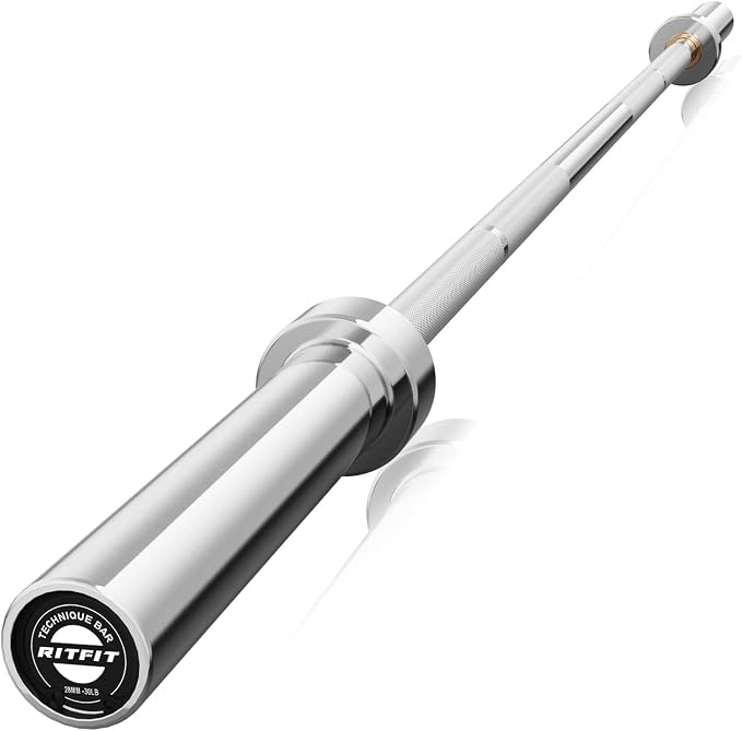 RITFIT Olympic Barbell 4ft/6ft - 2 Inch Weight Bar for Strength Training, Weightlifting, Squat, Deadlift, Bench Press, Curl, Overhead Press - 350lbs/500lbs Capacity