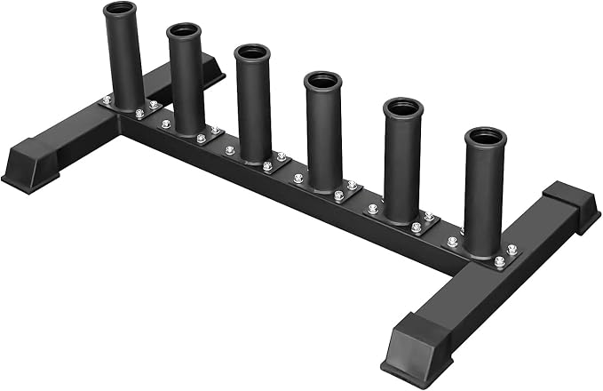 Luwint Freestanding Barbell Holder, Floor Stand Vertical 6 Bar Storage Rack for 2'' Olympic Bars