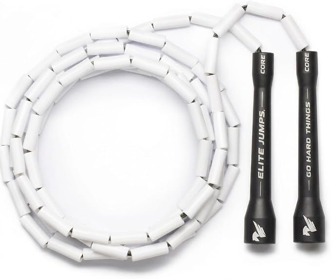 Elite Jumps 1-inch Beaded Jump Rope, Adjustable Shatterproof | Durable adjustable beaded rope. Improves rhythm, speed and agility. For fitness and cardio.
