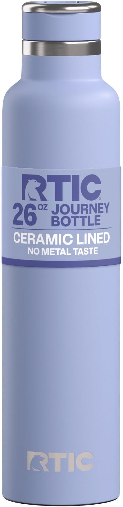 RTIC 26oz Journey Water Bottle Ceramic Lined Metal Stainless Steel Vacuum Insulated, BPA Free, Reusable, for Water, Hot and Cold Drinks, Travel, Sports, Camping, Periwinkle