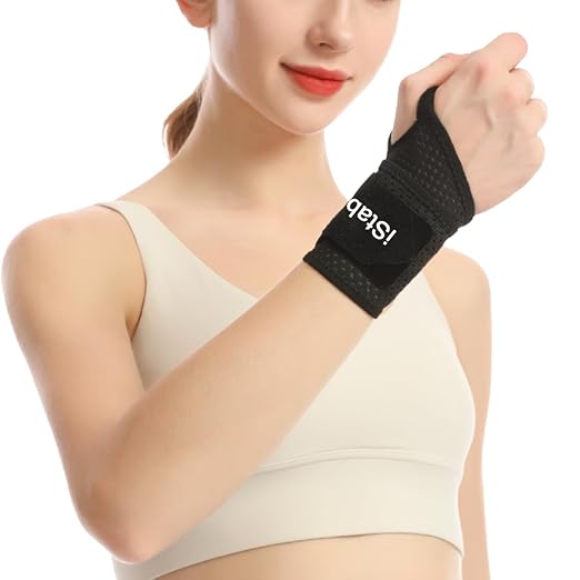 Ultra Thin Mesh Wrist Strap Brace Support for Workouts & Daily Use, Carpal Tunnel Pain Relief, Ulnar Wrist Wraps Repetitive Wrist Use Injury, Fit Left or Right Hand, Breathable Adjustable (1, Black)