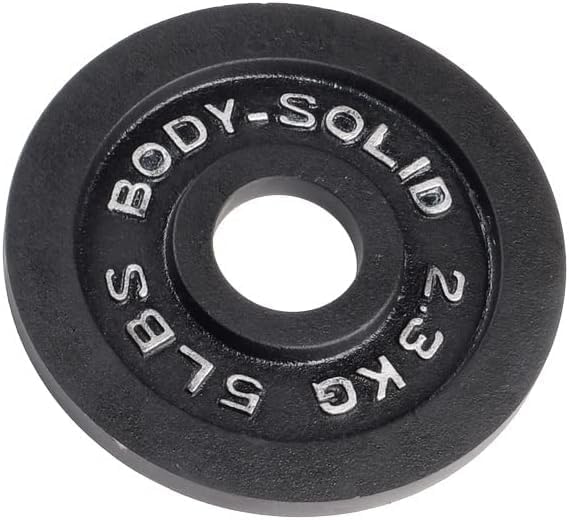 Body-Solid Cast Iron Olympic Weight Plate Set, Free Weights Dumbbell Plates with 2 Inch Standard Hole for All Olympic Barbell Types