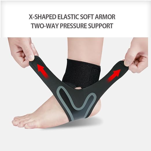 Lescenry Adjustable Ankle Brace for Men & Women (2-Pack, Medium) - Breathable & Lightweight Compression Sleeve with Arch Support for Athletic Ankle Stability, Sprain Recovery & All-Day Comfort