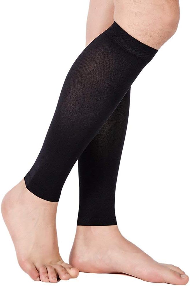 TOFLY Calf Compression Sleeve 20-30mmHg 1 Pair Footless For Men & Women | Footless Compression Socks For Leg Support, Shin Splint, Pain Relief, Swelling, Varicose Veins, Maternity, Nursing, & Travel
