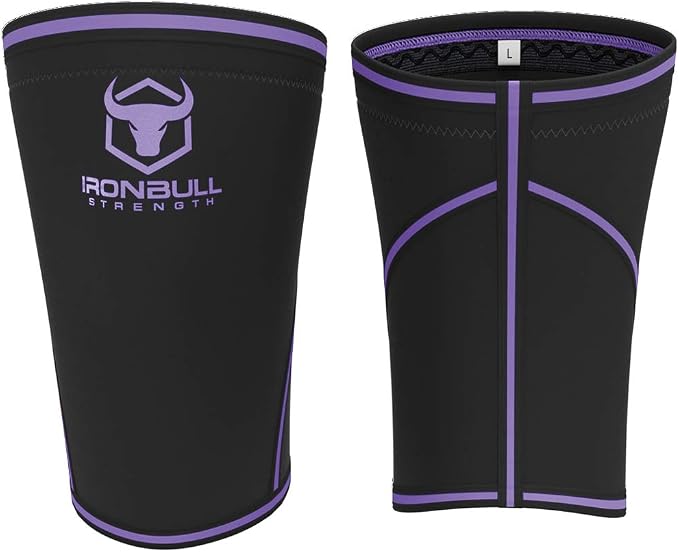 Iron Bull Strength Knee Sleeves 7mm (1 Pair) - Compression Brace & Knee Sleeve For Weightlifting, Powerlifting & Cross Training - Knee Support for Squats - Men & Women