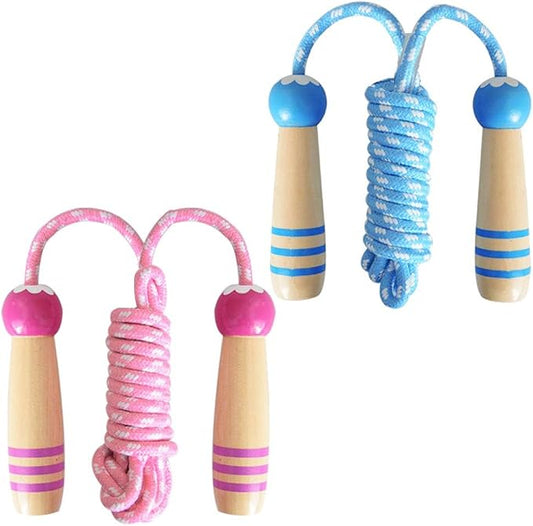 Jump Rope for Kids, Lorvain Adjustable Skipping Rope | Kids Jump Ropes with Wooden Handle for Girls Boys, Weighted Jumping Ropes for Fitness Workout Exercise Outdoor Fun Activity